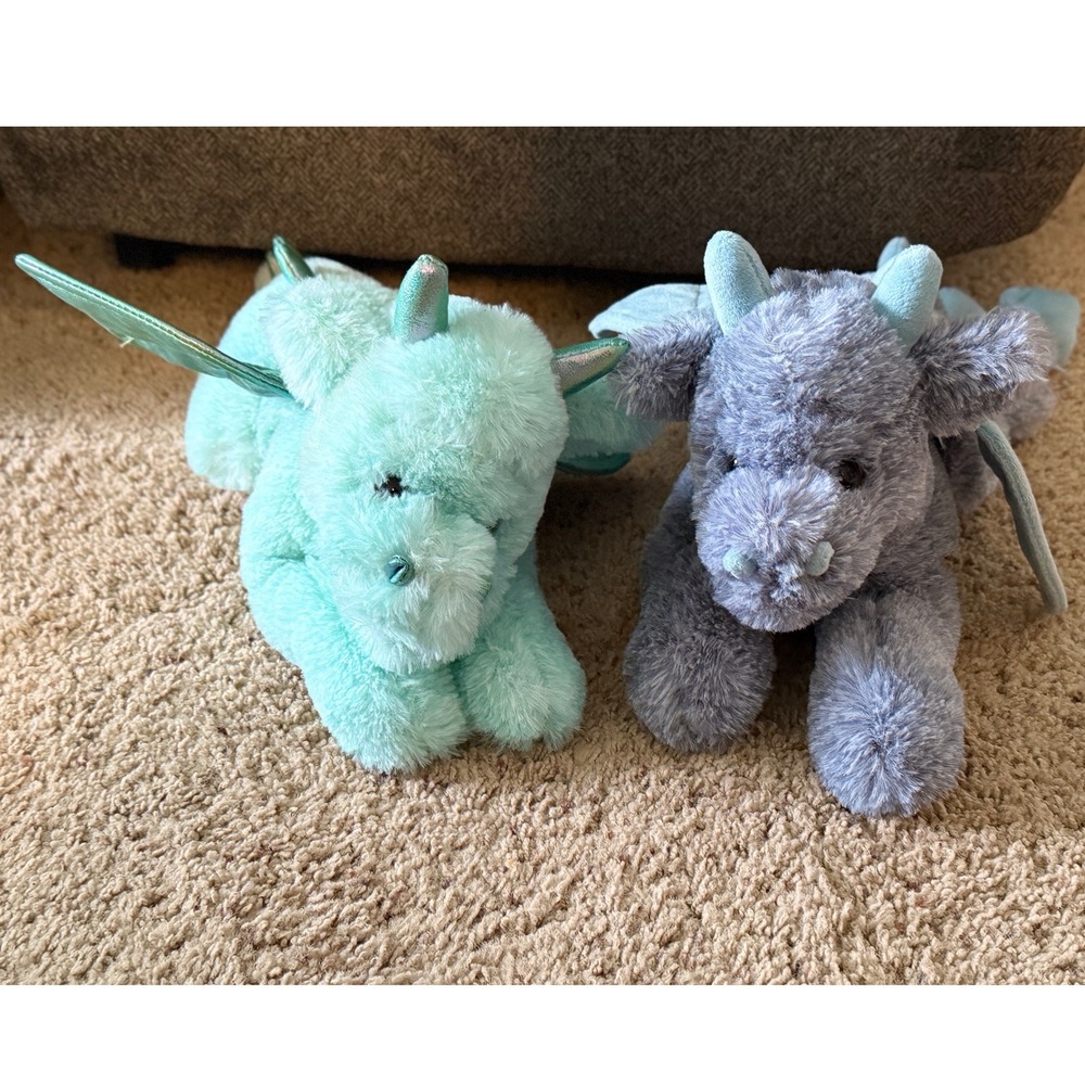 FAO Schwarz Adopt a Pet Dragons Pair 2 Gray Green/Blue